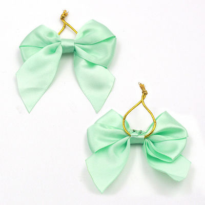 Полиэстер сатин Розовый ленточный лук ISO14001 Рождественские ленточные луки