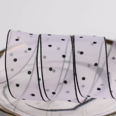 10mm-60mm Dot Velvet Wired Ribbon Вышивка двусторонняя бархатная лента