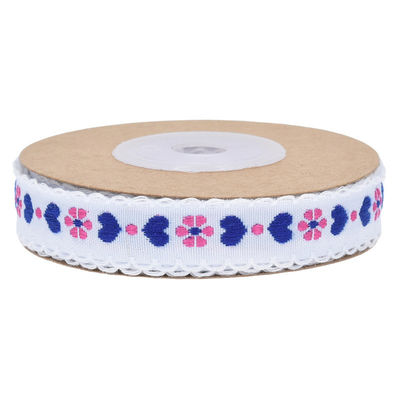 Jacquard 12 мм цветочная проволочная лента ISO14001 Винтажная цветочная лента