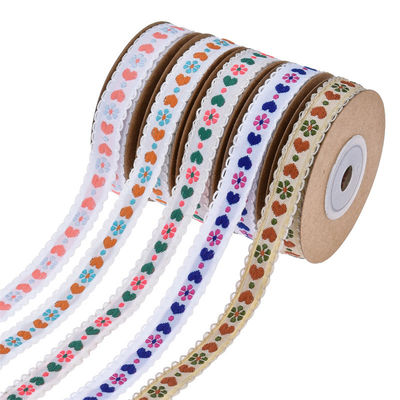 Jacquard 12 мм цветочная проволочная лента ISO14001 Винтажная цветочная лента