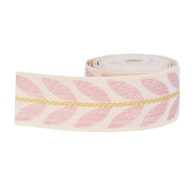 25 мм*2y Jacquard Leaf Ribbon Эко-дружественная рождественская лента