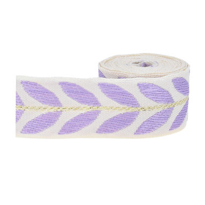 25 мм*2y Jacquard Leaf Ribbon Эко-дружественная рождественская лента