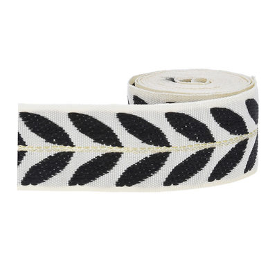 25 мм*2y Jacquard Leaf Ribbon Эко-дружественная рождественская лента