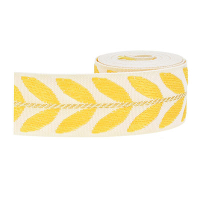 25 мм*2y Jacquard Leaf Ribbon Эко-дружественная рождественская лента