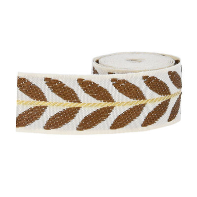 25 мм*2y Jacquard Leaf Ribbon Эко-дружественная рождественская лента