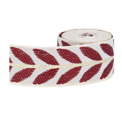 25 мм*2y Jacquard Leaf Ribbon Эко-дружественная рождественская лента