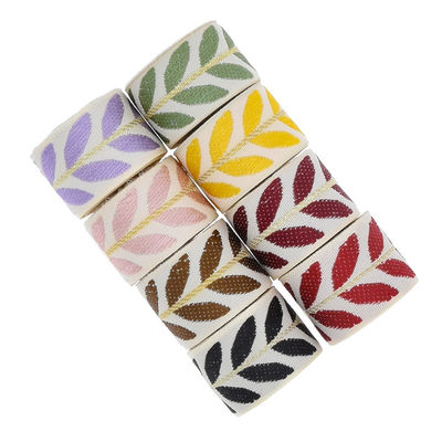 25 мм*2y Jacquard Leaf Ribbon Эко-дружественная рождественская лента