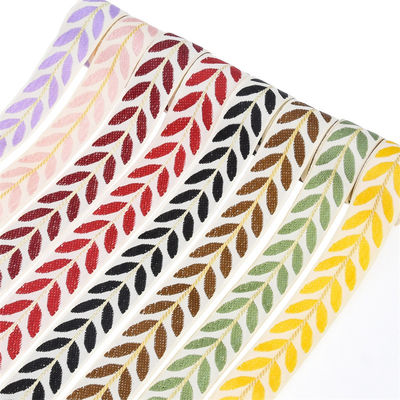 25 мм*2y Jacquard Leaf Ribbon Эко-дружественная рождественская лента