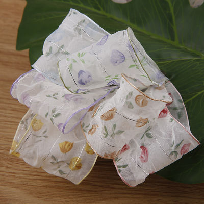 40mm 50mm Organza лента с цветочной полиэстерной лентой OEM Eco Friendly