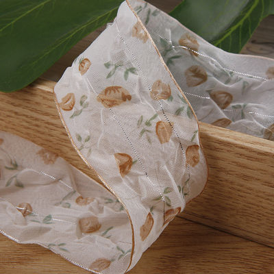 40mm 50mm Organza лента с цветочной полиэстерной лентой OEM Eco Friendly