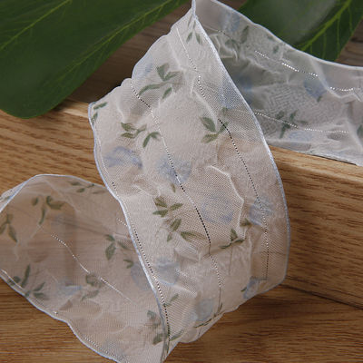 40mm 50mm Organza лента с цветочной полиэстерной лентой OEM Eco Friendly