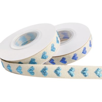 16мм*9м Heart Pattern Jacquard Cotton Ribbon для аксессуаров для одежды