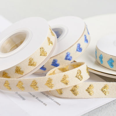 16мм*9м Heart Pattern Jacquard Cotton Ribbon для аксессуаров для одежды
