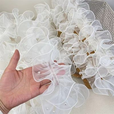 12cm*2m Сморченная ленточка из кружевой кружевки для цветочной упаковки и подарочной упаковки